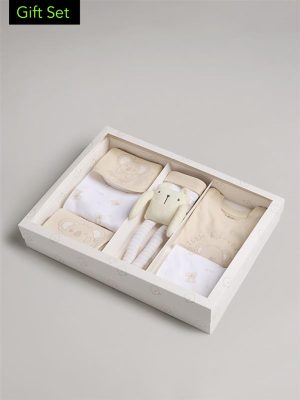HOP Baby Beige Cotton Gift Set (Pack of 8)