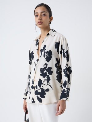 Wardrobe Off-White Botanical Printed Shirt