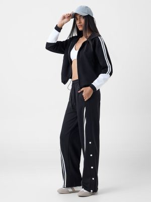 Studiofit Black Striped Hooded Jacket