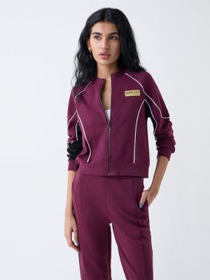 Studiofit Plum Solid Jacket