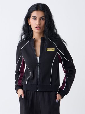 Studiofit Black Colour-Blocked Jacket