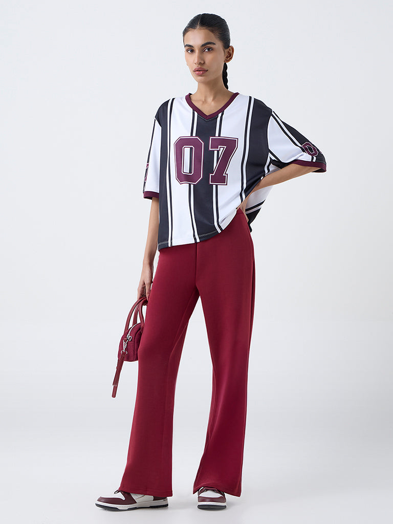 Studiofit Black Striped Jersey T-Shirt - Image 2