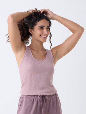 Wunderlove Mauve Ribbed Hidden Camisole