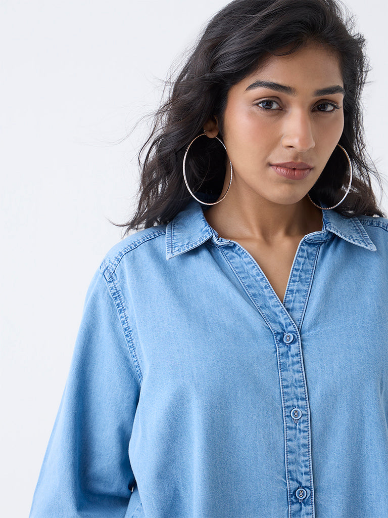 Gia Light Blue Denim Shirt - Image 3