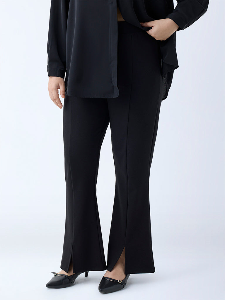 Gia Black Bootcut High-Rise Trousers - Image 2