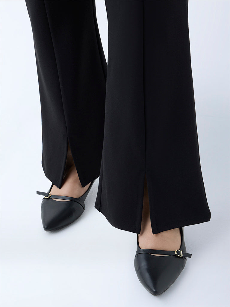 Gia Black Bootcut High-Rise Trousers - Image 3
