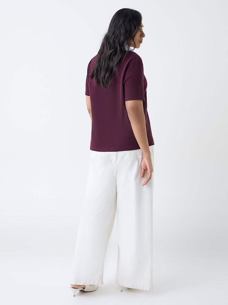 Gia Plum Ribbed Top - Image 4