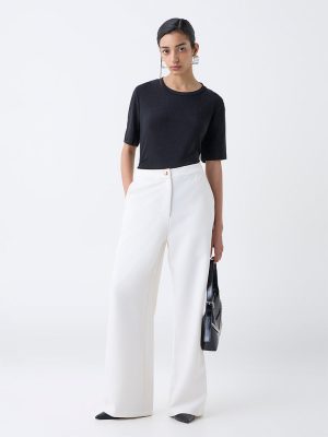 Wardrobe White High-Rise Trousers