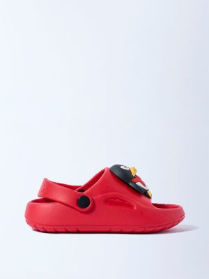 Yellow Red Penguin Applique Clogs