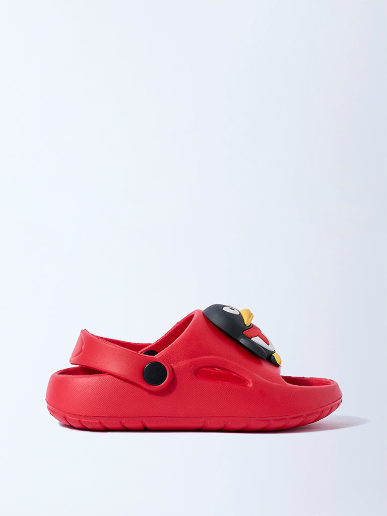 Yellow Red Penguin Applique Clogs