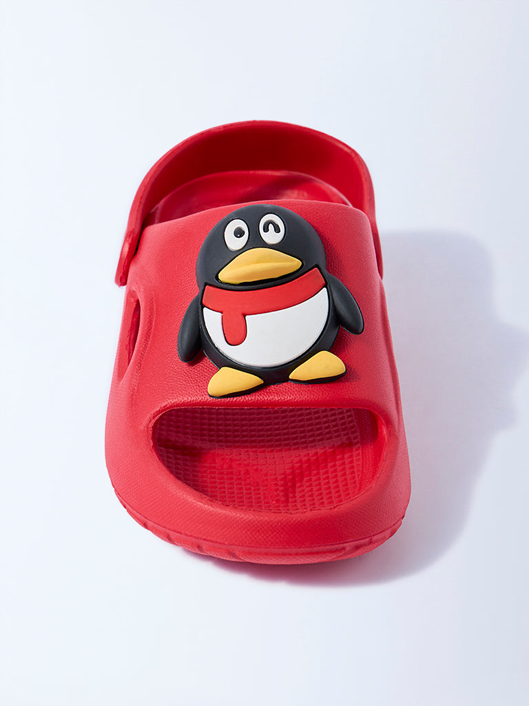 Yellow Red Penguin Applique Clogs - Image 3
