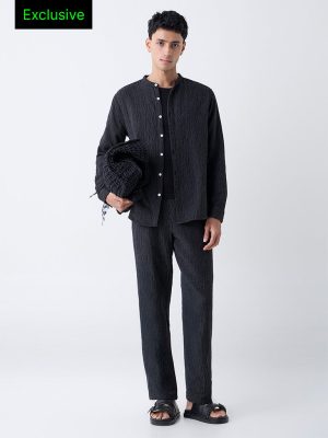 ETA Black Relaxed-Fit Mid-Rise Cotton Pants - Exclusive