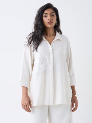 Gia Cream Floral Embellished Shirt