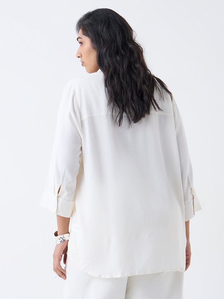 Gia Cream Floral Embellished Shirt - Image 4