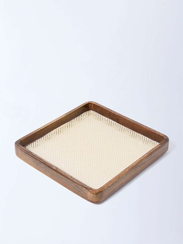 Westside Home Beige Geometric Design Serving Tray - Image 2
