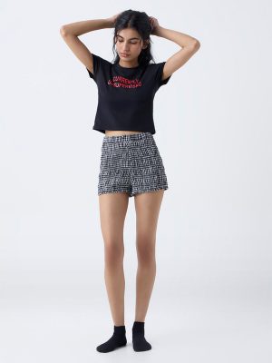 Superstar Black Typographic Cotton-Blend T-Shirt