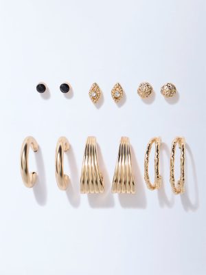 Westside Accessories Gold Assorted Earrings - Pack of 6