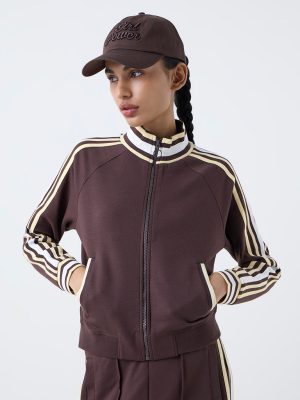 Studiofit Dark Brown Striped Jacket