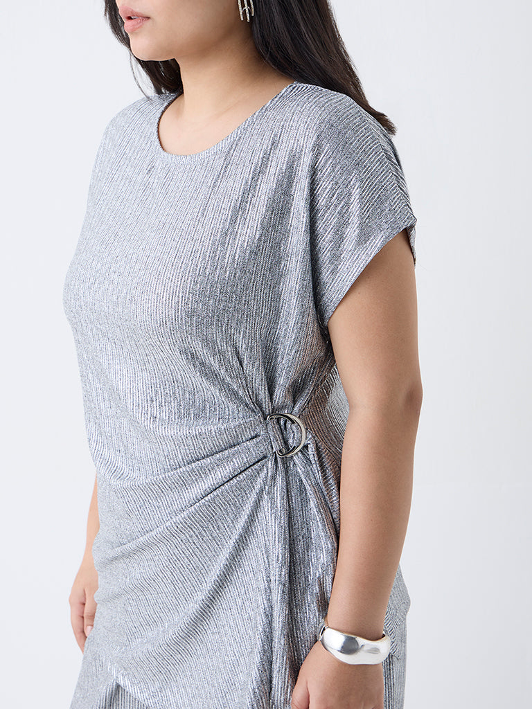 Gia Silver Shimmer Detailed Top - Image 2