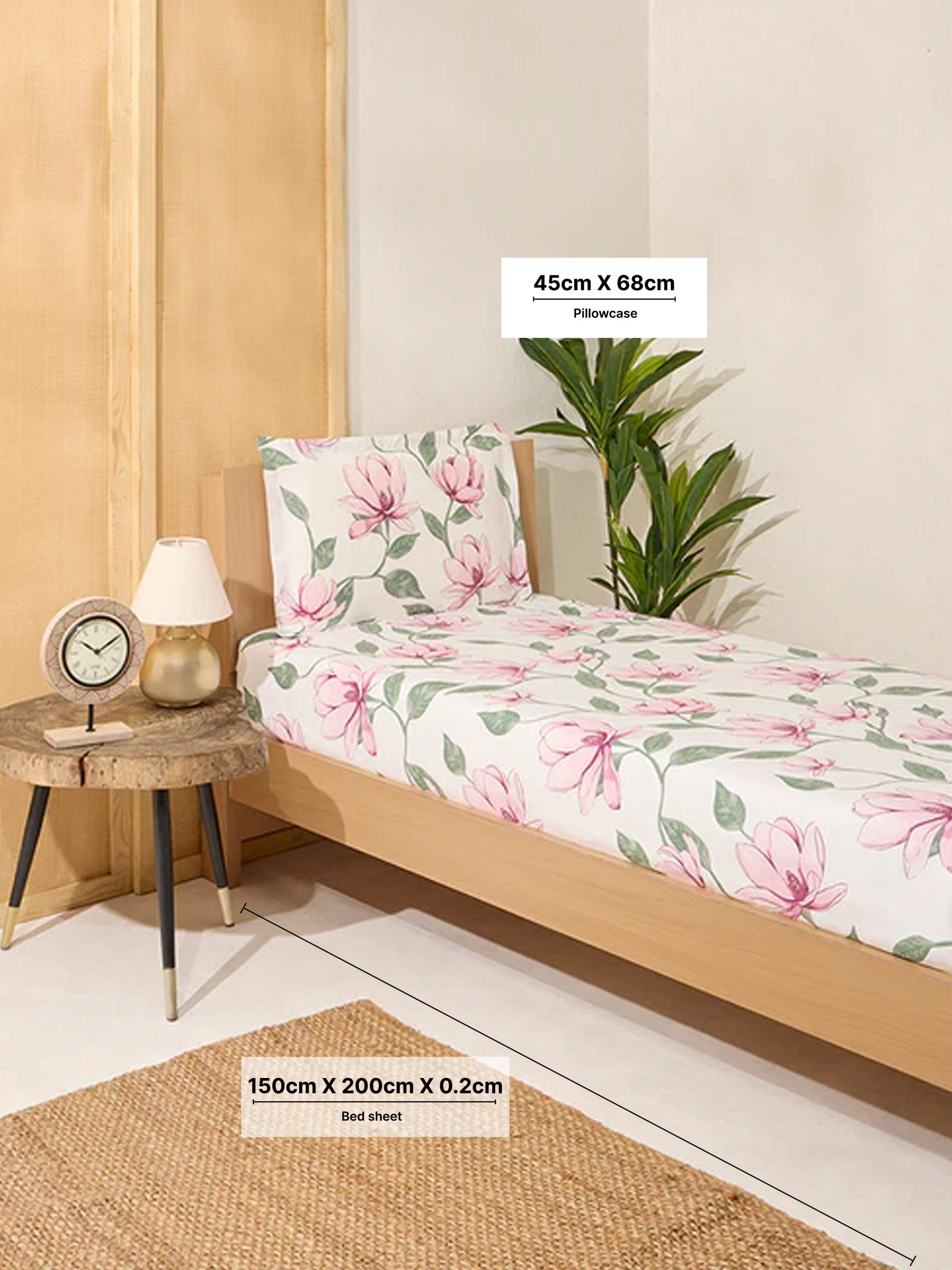 Westside Home Lilac Single Bed Flat Sheet and Pillowcase Set - Image 4