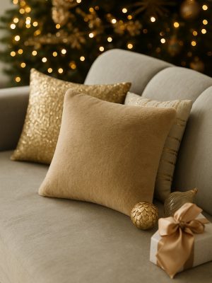 Westside Home Beige Fleece Cushion Cover
