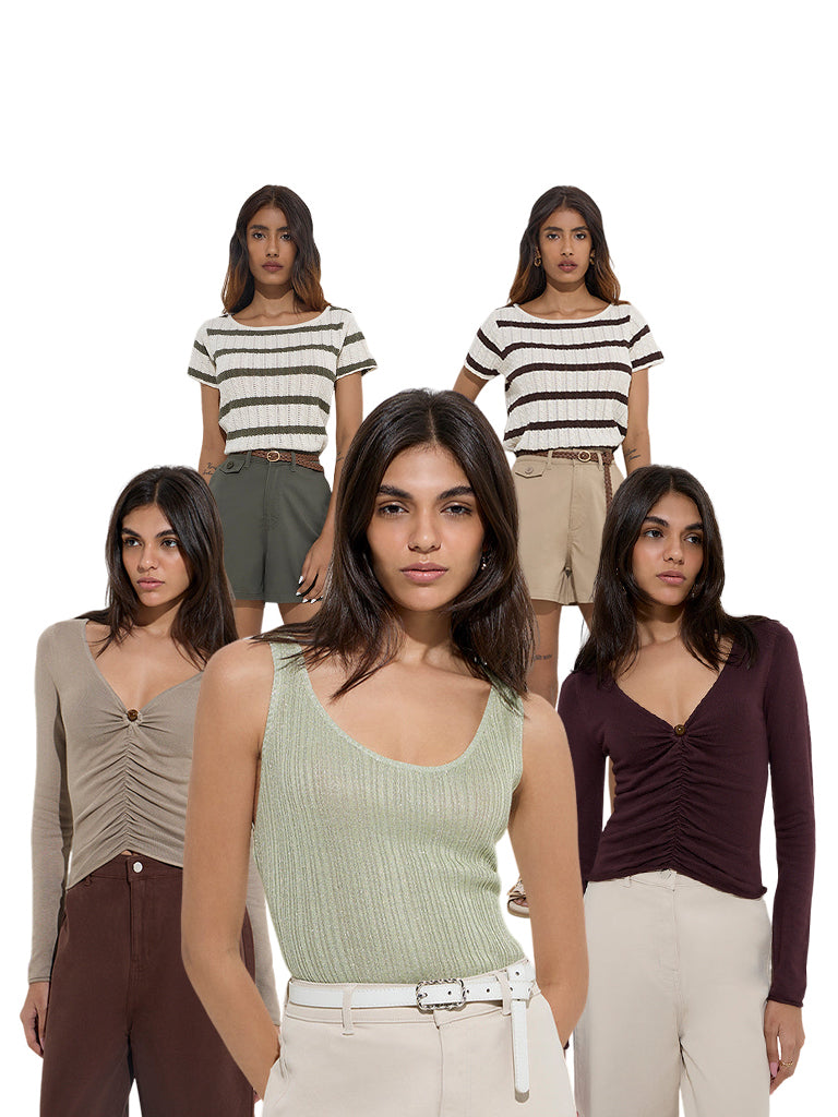 LOV Dark Brown Ruched Top - Image 6