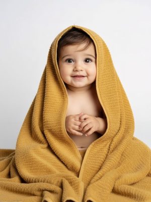 Westside Home Mustard Self-Striped Bath Towel