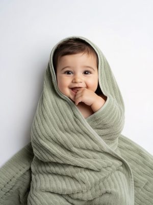 Westside Home Sage Self-Striped Bath Towel