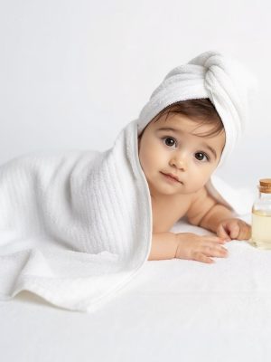 Westside Home White Self-Striped Luxe Bath Towel