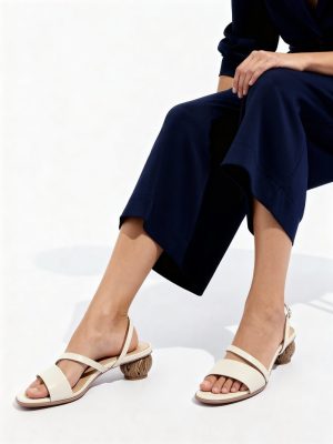 LUNA BLU Ivory Multi-Strap Heel Sandals