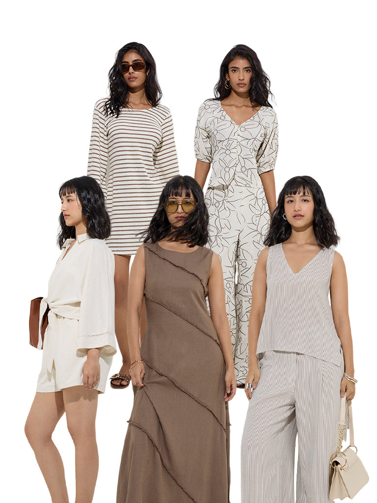 LOV Brown Fringe Detailed A-Line Dress - Image 5