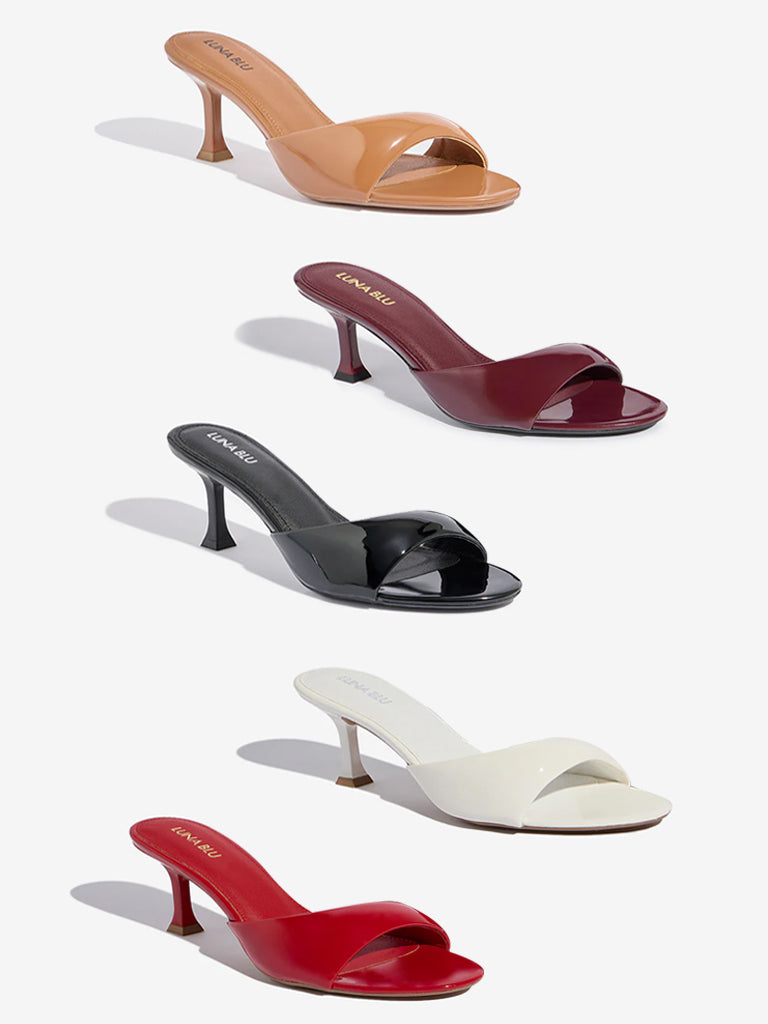 LUNA BLU Burgundy Heel Sandals - Image 5