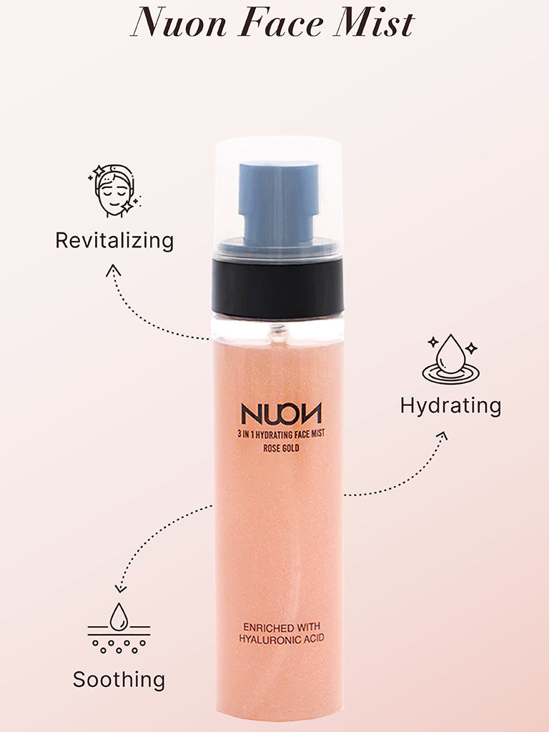 Nuon 3 in 1 Rose Gold Hydrating Face Mist - 100 ML - Image 2