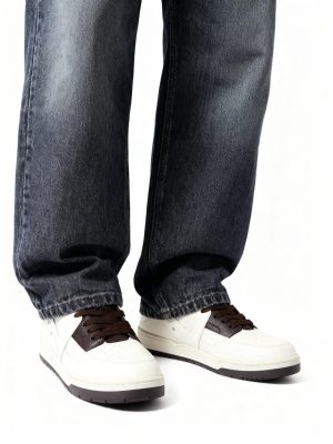 SOLEPLAY Brown Colour-Blocked Perforated Lace-Up Boots