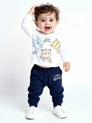 HOP Baby Navy Cotton Sweatshirt and Joggers Set