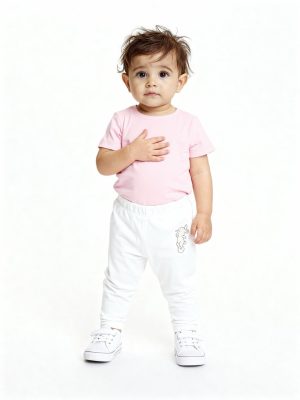 HOP Baby Pink Printed Mid-Rise Cotton Pants - Pack of 3