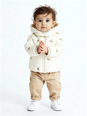 HOP Baby Off-White Teddy Design Puffer Jacket