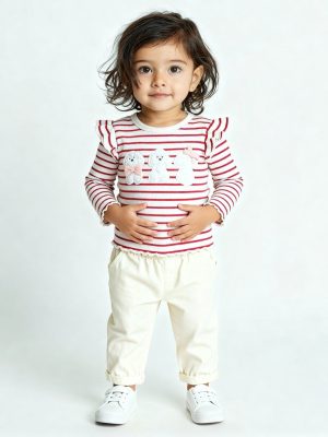 HOP Baby Red Striped Cotton Top