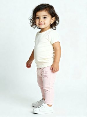 HOP Baby Pink Printed Mid-Rise Cotton Pants - Pack of 3