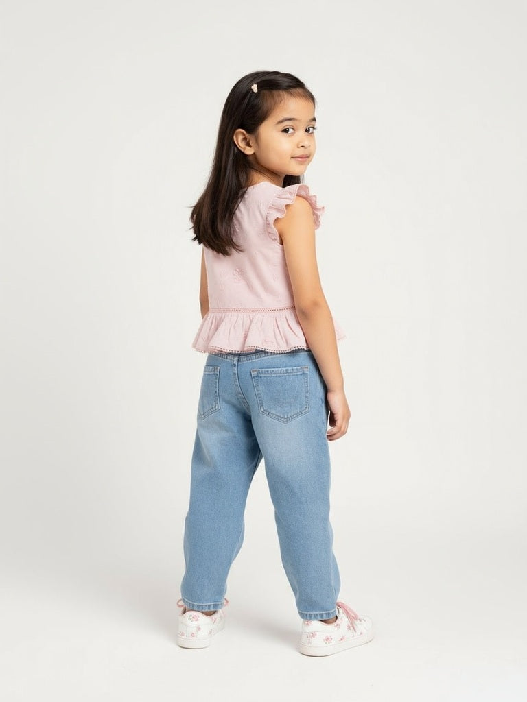 HOP Kids Pink Knot-Detailed Cotton Top - Image 2