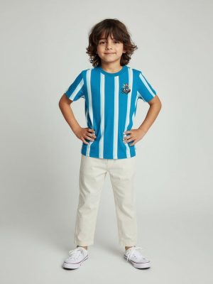 HOP Kids Blue Striped Cotton T-Shirt