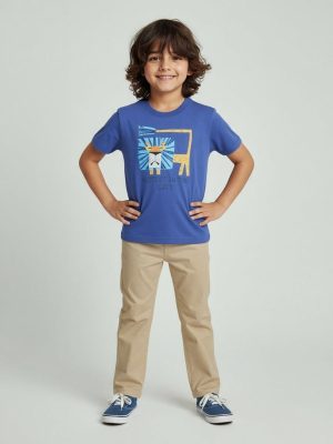 HOP Kids Blue Animal Design Cotton T-Shirt
