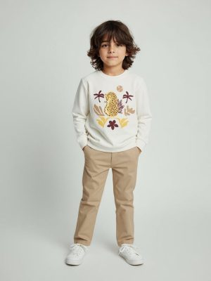 HOP Kids White Printed Cotton T-Shirt