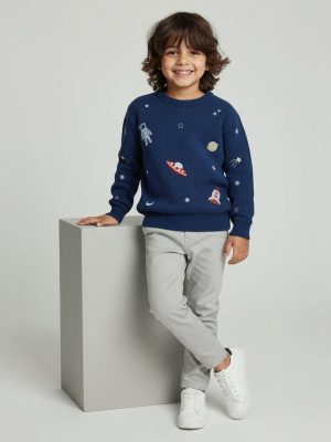 HOP Kids Navy Space Themed Knitted Sweater