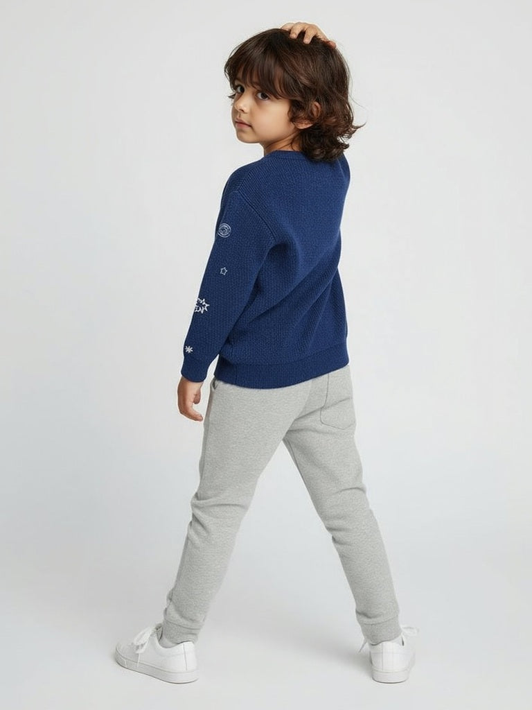 HOP Kids Navy Space Themed Knitted Sweater - Image 2