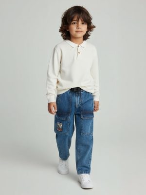 HOP Kids Blue Faded Mid-Rise Jeans