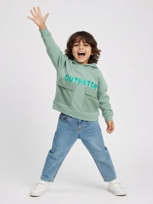 HOP Kids Sage Typographic Cotton-Blend Hoodie
