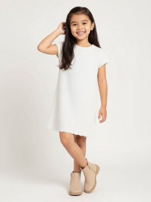 HOP Kids White Knitted Bodycon Dress