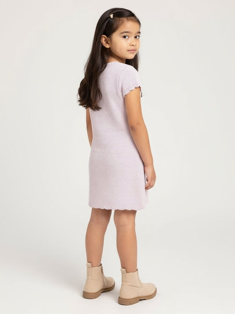HOP Kids Pink Knitted Bodycon Dress - Image 5