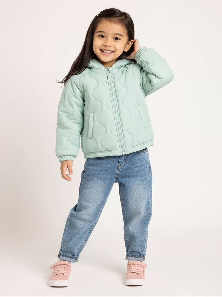 HOP Kids Sage Quilted Hooded Jacket